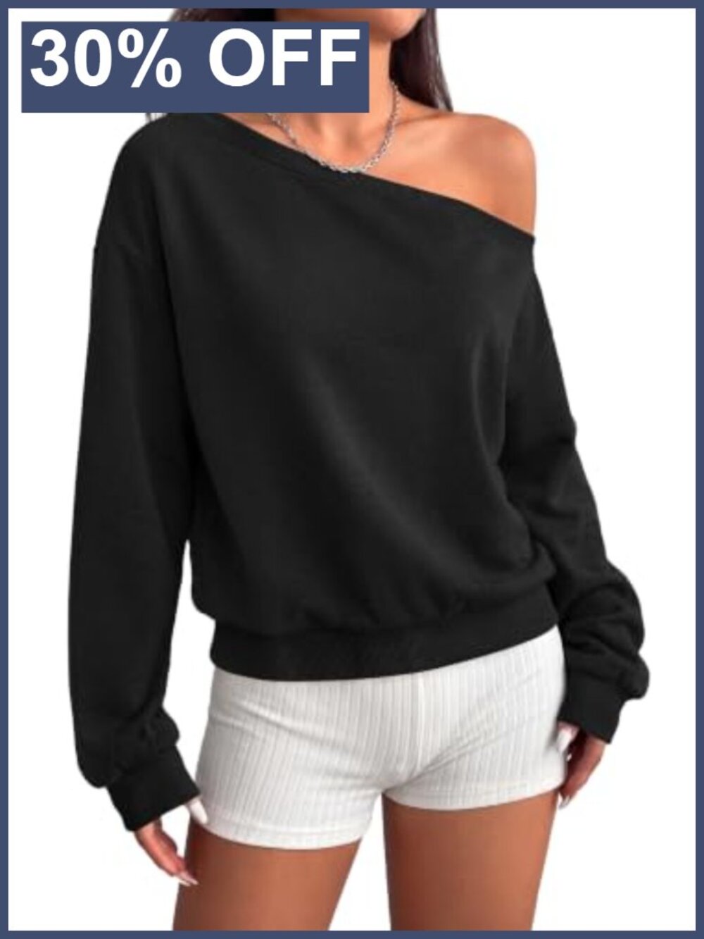 Off The Shoulder Sweatshirt Womens Oversized Fleece Pullover Long Sleeve Top